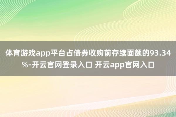 体育游戏app平台占债券收购前存续面额的93.34%-开云官网登录入口 开云app官网入口
