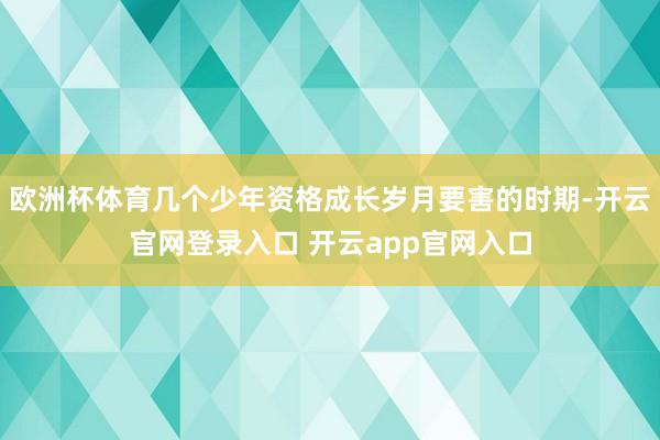 欧洲杯体育几个少年资格成长岁月要害的时期-开云官网登录入口 开云app官网入口