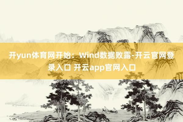 开yun体育网开始：Wind　　数据败露-开云官网登录入口 开云app官网入口