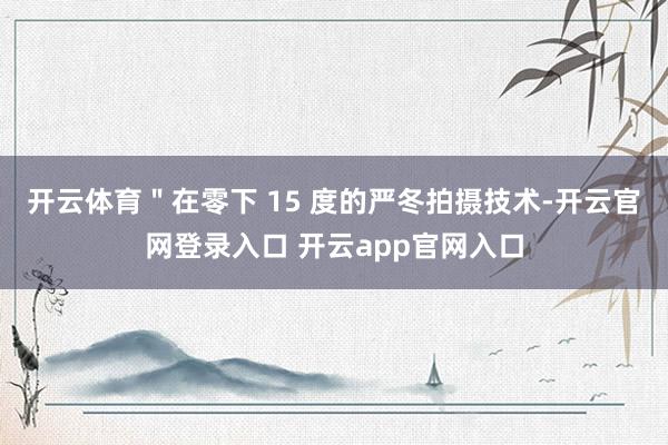 开云体育＂在零下 15 度的严冬拍摄技术-开云官网登录入口 开云app官网入口