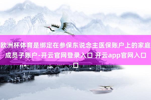 欧洲杯体育是绑定在参保东说念主医保账户上的家庭成员子账户-开云官网登录入口 开云app官网入口