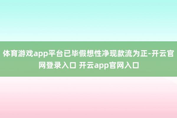 体育游戏app平台已毕假想性净现款流为正-开云官网登录入口 开云app官网入口