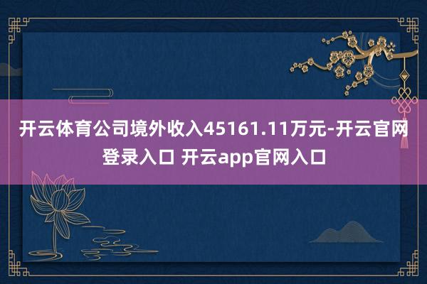 开云体育公司境外收入45161.11万元-开云官网登录入口 开云app官网入口