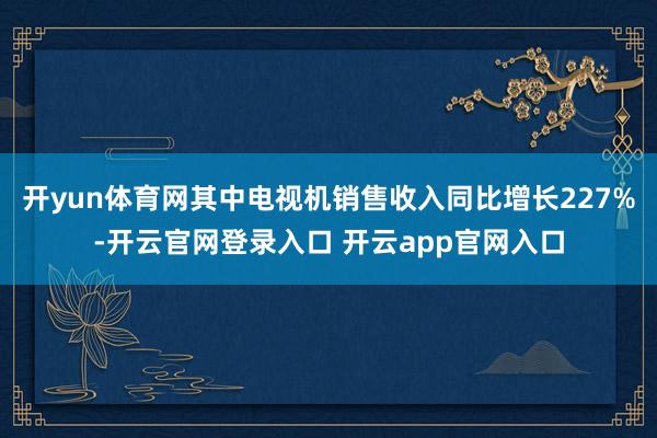 开yun体育网其中电视机销售收入同比增长227%-开云官网登录入口 开云app官网入口