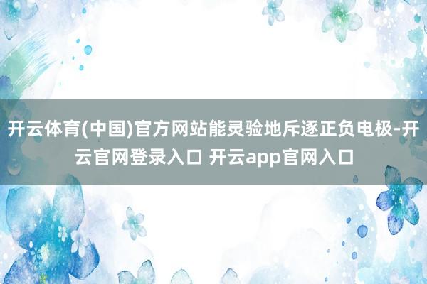 开云体育(中国)官方网站能灵验地斥逐正负电极-开云官网登录入口 开云app官网入口