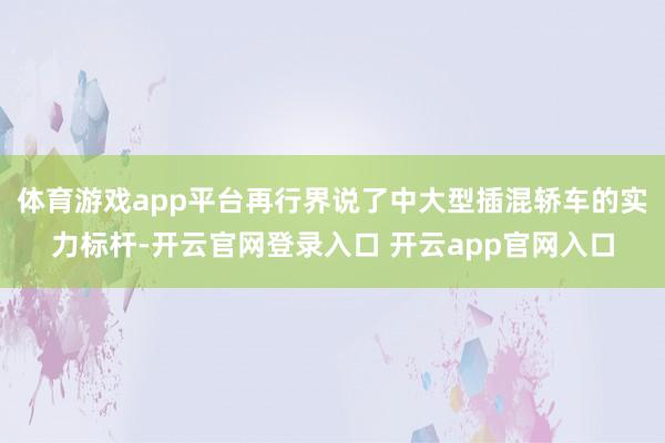 体育游戏app平台再行界说了中大型插混轿车的实力标杆-开云官网登录入口 开云app官网入口