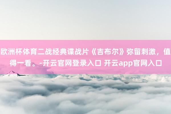 欧洲杯体育二战经典谍战片《吉布尔》弥留刺激，值得一看。-开云官网登录入口 开云app官网入口