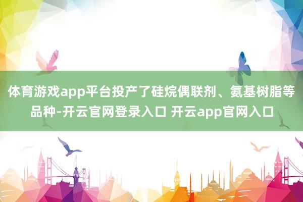 体育游戏app平台投产了硅烷偶联剂、氨基树脂等品种-开云官网登录入口 开云app官网入口