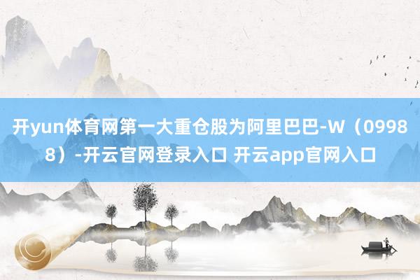 开yun体育网第一大重仓股为阿里巴巴-W（09988）-开云官网登录入口 开云app官网入口
