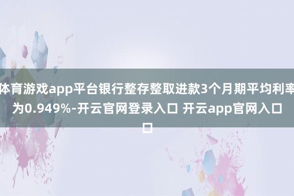 体育游戏app平台银行整存整取进款3个月期平均利率为0.949%-开云官网登录入口 开云app官网入口