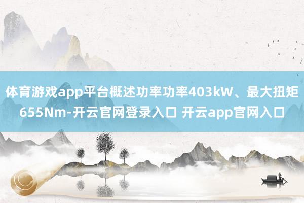 体育游戏app平台概述功率功率403kW、最大扭矩655Nm-开云官网登录入口 开云app官网入口