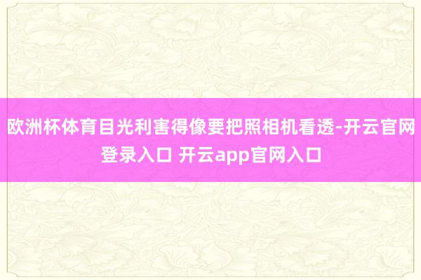 欧洲杯体育目光利害得像要把照相机看透-开云官网登录入口 开云app官网入口