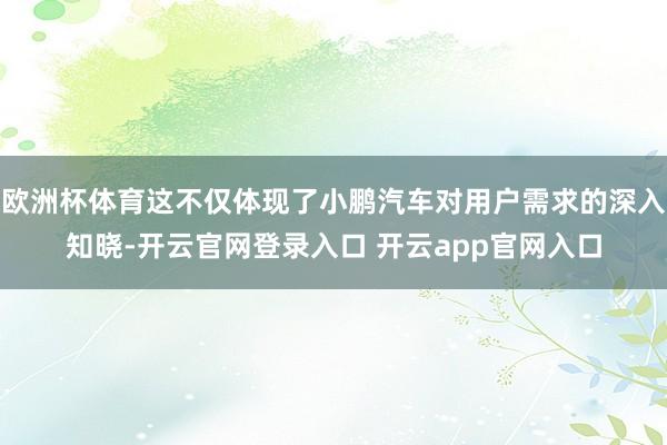 欧洲杯体育这不仅体现了小鹏汽车对用户需求的深入知晓-开云官网登录入口 开云app官网入口