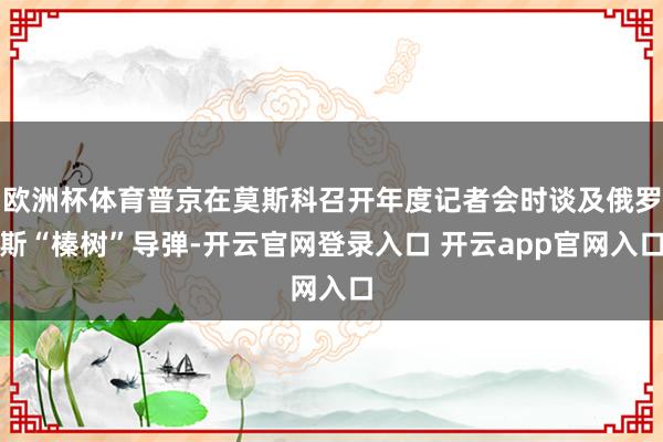 欧洲杯体育普京在莫斯科召开年度记者会时谈及俄罗斯“榛树”导弹-开云官网登录入口 开云app官网入口