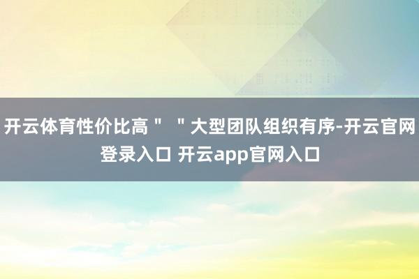 开云体育性价比高＂ ＂大型团队组织有序-开云官网登录入口 开云app官网入口