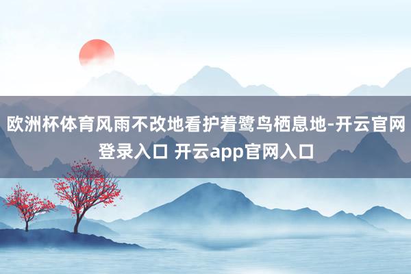 欧洲杯体育风雨不改地看护着鹭鸟栖息地-开云官网登录入口 开云app官网入口