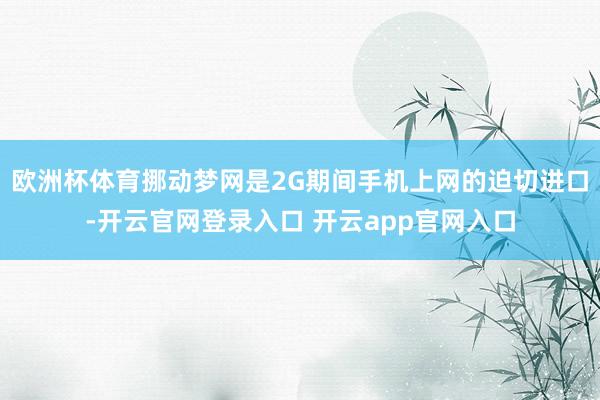 欧洲杯体育挪动梦网是2G期间手机上网的迫切进口-开云官网登录入口 开云app官网入口