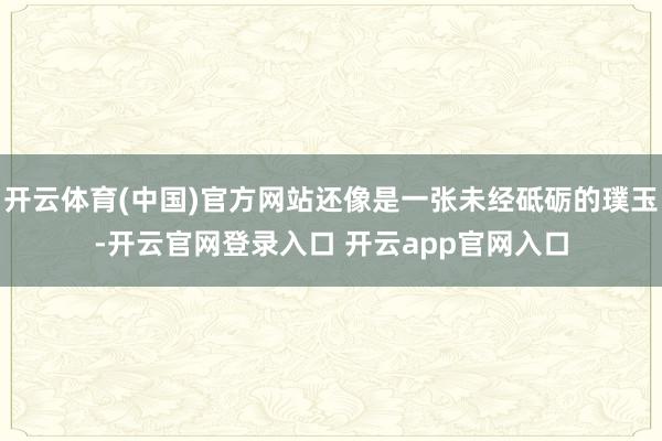 开云体育(中国)官方网站还像是一张未经砥砺的璞玉-开云官网登录入口 开云app官网入口